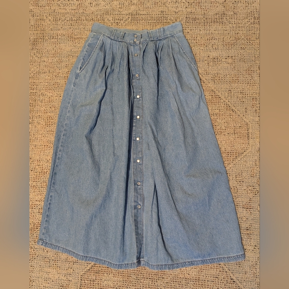 Vintage Gitano Light Blue A-Line Denim Skirt